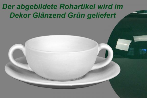 Suppentasse komplett glänzend grün