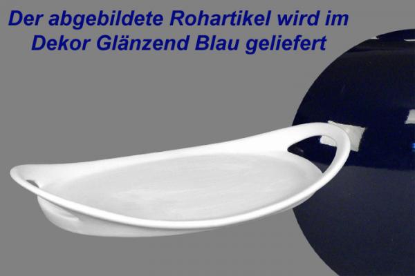 Tablett 25 oval glänzend blau