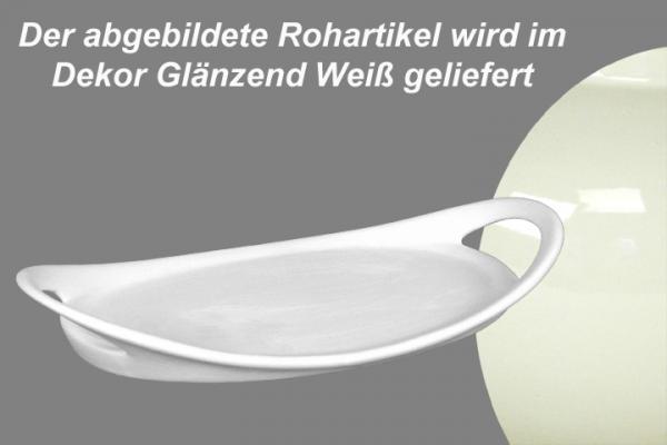 Tablett 25 oval glänzend weiß