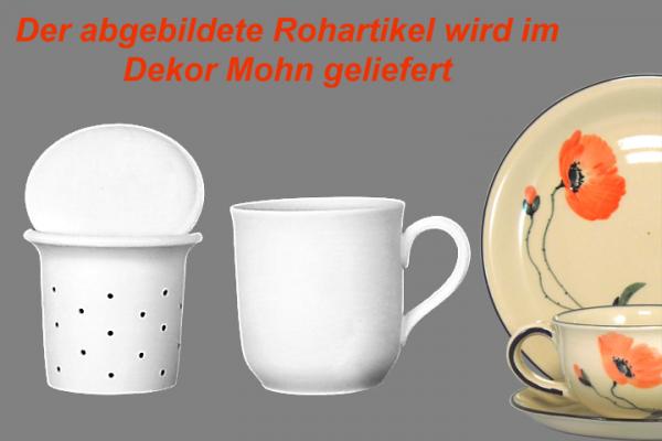 Teebecher mit Sieb und Deckel Mohn