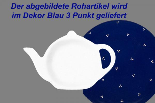 Teebeutelablage blau 3 Punkt