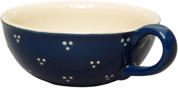 Teetasse Roxi groß blau 3 Punkt