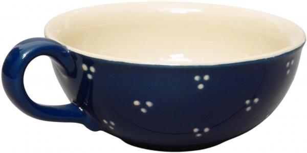 Teetasse Roxi groß blau 3 Punkt