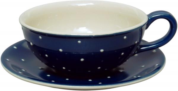 Teetasse Roxi groß blau 1 Punkt