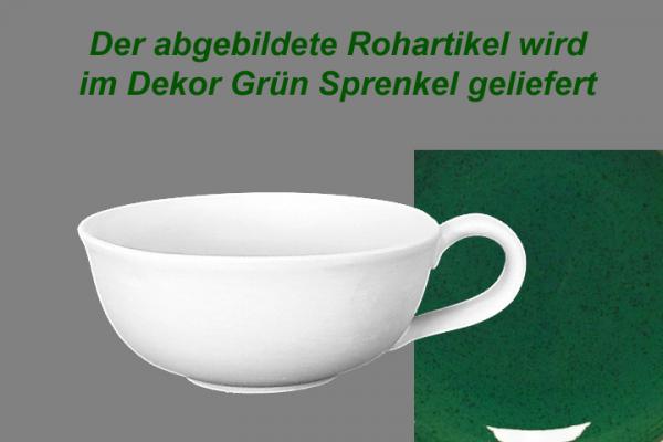 Teetasse Roxi groß grün Sprenkel