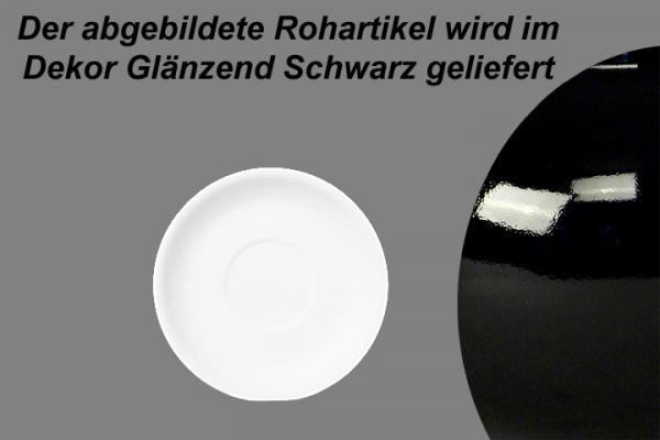 Untertasse 17 glänzend schwarz