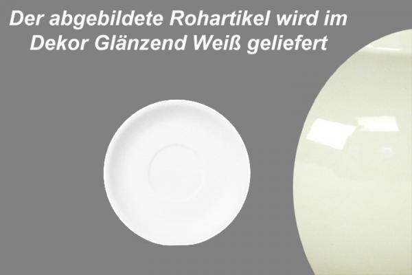 Untertasse 17 glänzend weiß