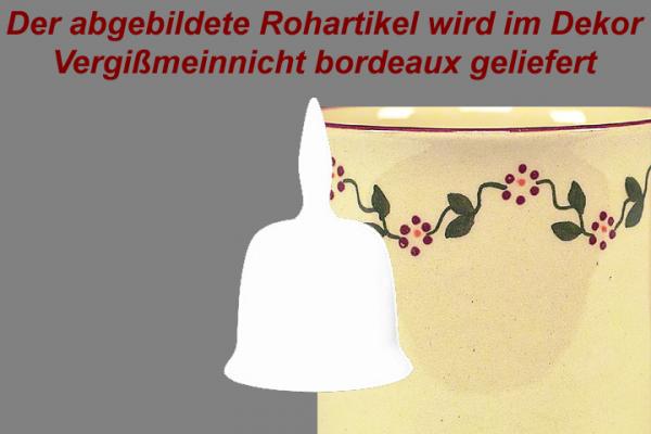 Tischglocke klein Vergissmeinnicht bordeaux