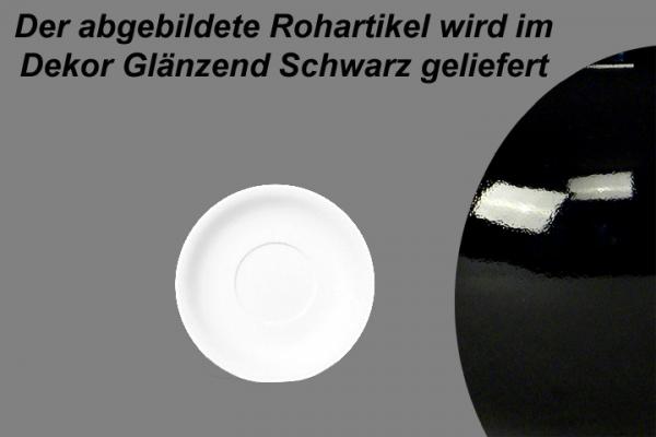 Untertasse Becher glänzend schwarz