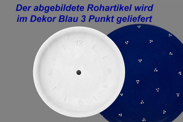 Wanduhr blau 3 Punkt