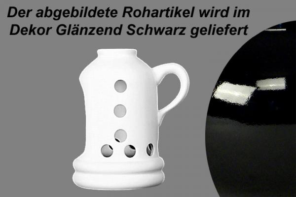 Windlicht glänzend schwarz