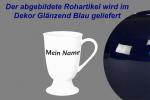 Fußtasse mit Schrift glänzend blau