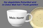 Jumbotasse mit Schrift matt hell 1 Punkt