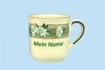 Kaffeebecher mit Schrift Dekor Margueritenblume