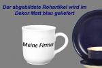 Kaffeebecher mit Schrift matt blau