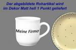 Kaffeebecher mit Schrift matt hell 1 Punkt