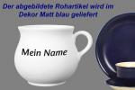 Mollytasse mit Schrift matt blau