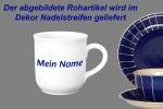 Namensbecher blau Nadelstreifen