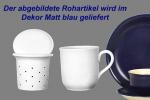 Teebecher mit Sieb und Deckel matt blau